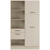 MEHRZWECKSCHRANK 120/206,2/58 cm  in Hellgrau  - Hellgrau/Schwarz, Basics, Holzwerkstoff/Metall (120/206,2/58cm) - Impuls