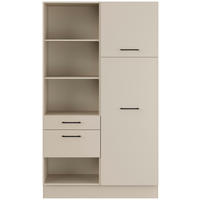 MEHRZWECKSCHRANK 120/206,2/58 cm  in Hellgrau  - Hellgrau/Schwarz, Basics, Holzwerkstoff/Metall (120/206,2/58cm) - Impuls