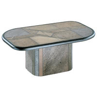 COUCHTISCH in Metall, Stein 76/126/48-64 cm  - Schieferfarben/Multicolor, Design, Stein/Metall (76/126/48-64cm) - Venjakob