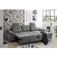 ECKSOFA Grau Mikrovelours  - Chromfarben/Schwarz, KONVENTIONELL, Kunststoff/Textil (270/170cm) - Carryhome