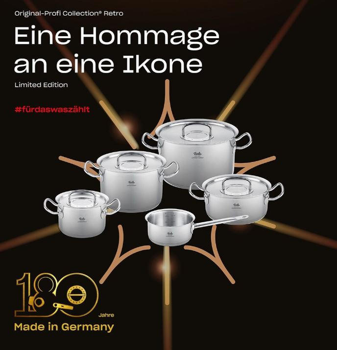 KOCHTOPFSET Original-Profi Collection® Retro 5-teilig  - Edelstahlfarben, Basics, Metall - Fissler