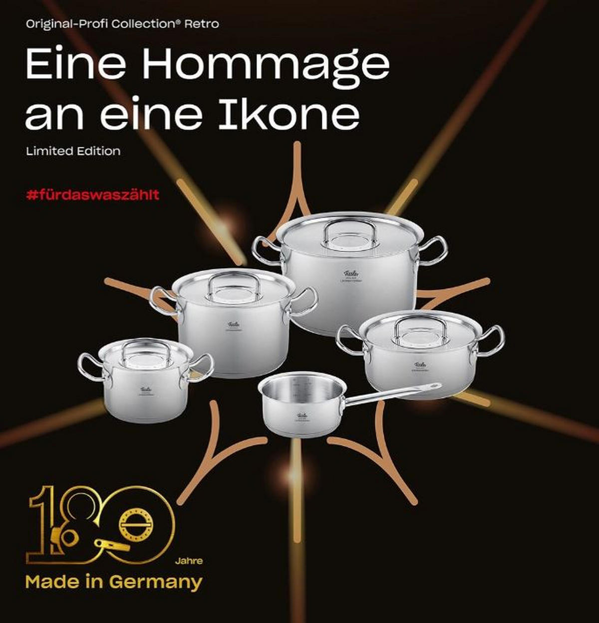 KOCHTOPFSET Original-Profi Collection® Retro 5-teilig  - Edelstahlfarben, Basics, Metall - Fissler