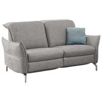 2,5-SITZER in Chenille Grau, Weiß  - Weiß/Grau, MODERN, Textil/Metall (185/89/109cm) - Livetastic