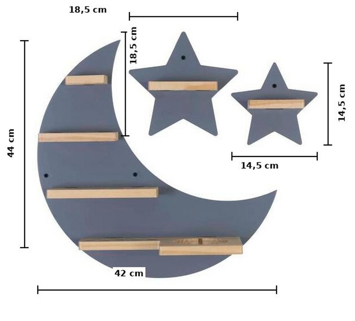 REGAL für Toniebox und Figuren 42/44/15 cm  - Naturfarben/Grau, MODERN, Holz/Holzwerkstoff (42/44/15cm) - Ben'n'jen