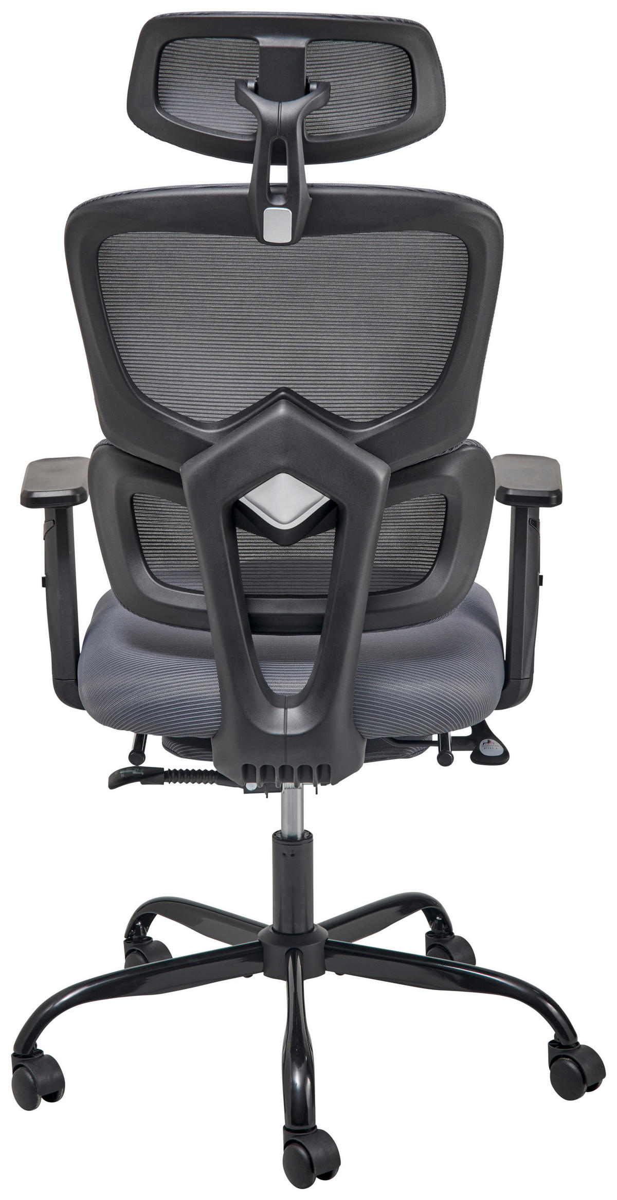 DREHSTUHL Netzbespannung Grau, Schwarz  - Schwarz/Grau, MODERN, Kunststoff/Textil (65/115-123/68cm) - Livetastic