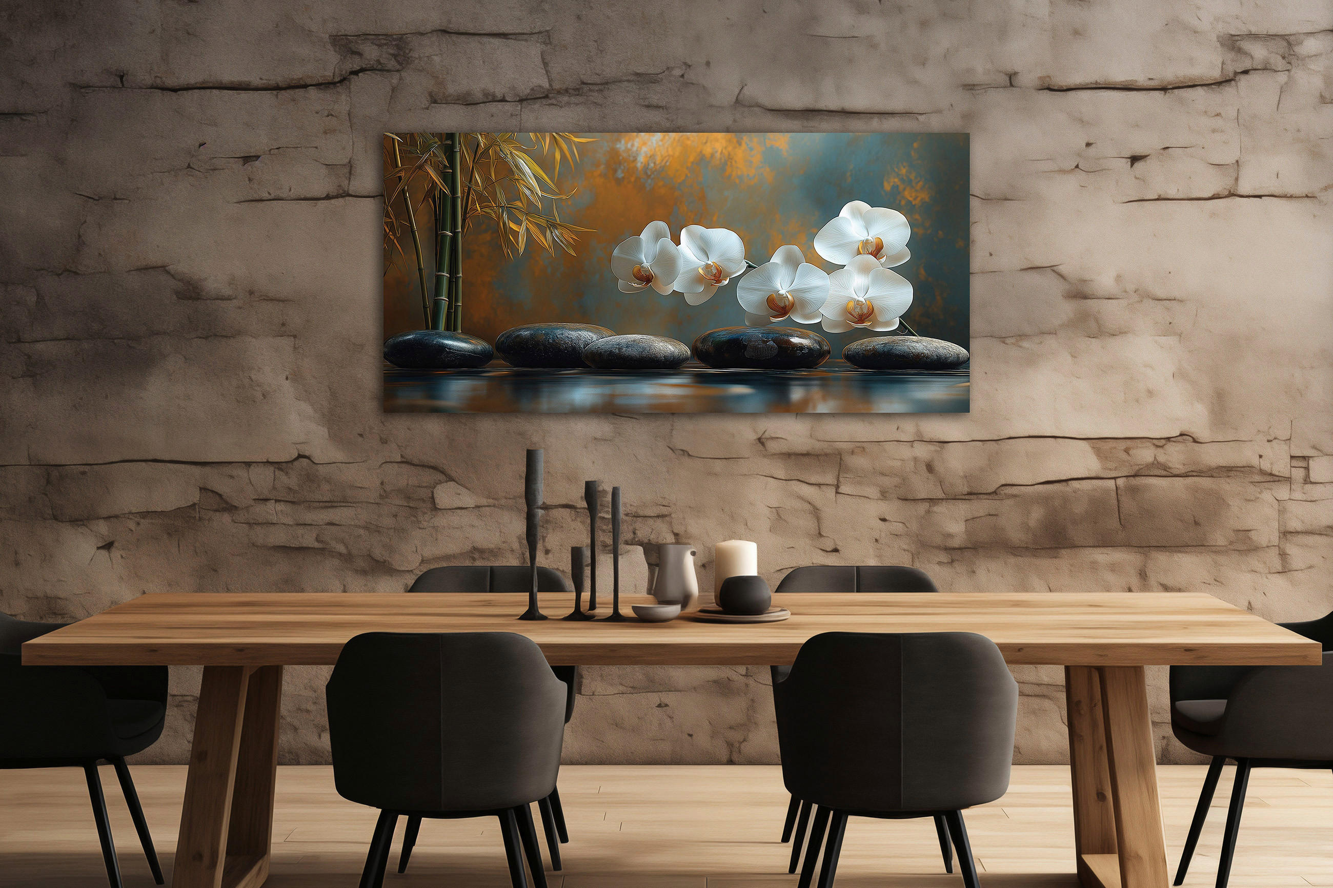 KEILRAHMENBILD Zen 115/55 cm  - Multicolor, Basics, Holz/Papier (115/55cm)