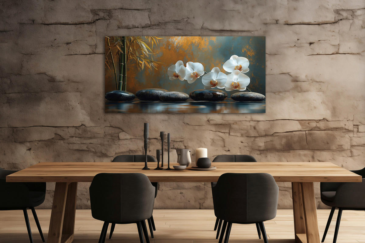 LEINWANDBILD Zen 115/55 cm  - Multicolor, Basics, Holz/Papier (115/55cm)