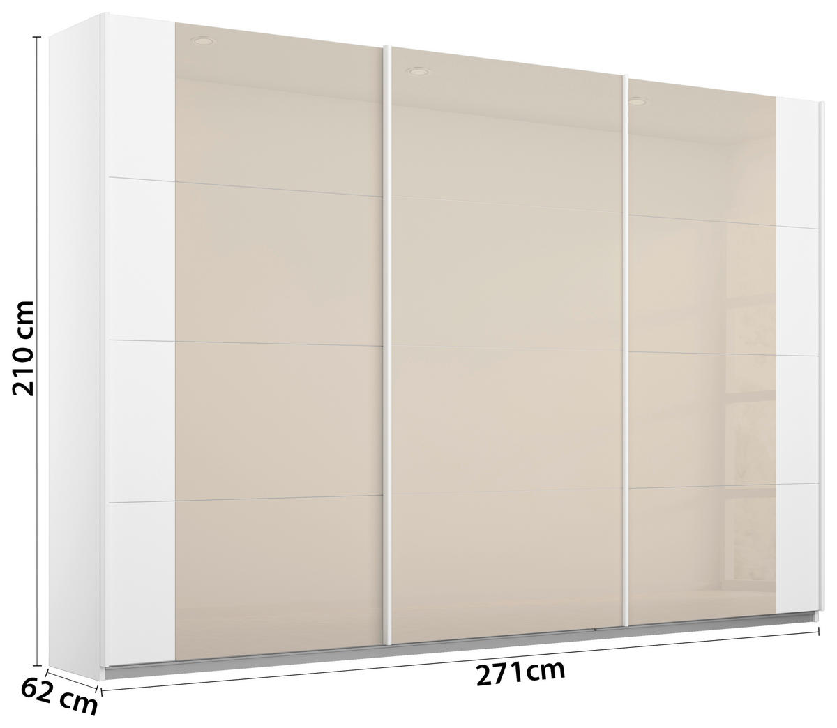 FÜGGESZTETT TOLÓAJTÓS SZEKRÉN fehér, Pezsgő  - Pezsgő/fehér, Modern, faalapú anyag/Üveg (271/210/62cm) - Xora