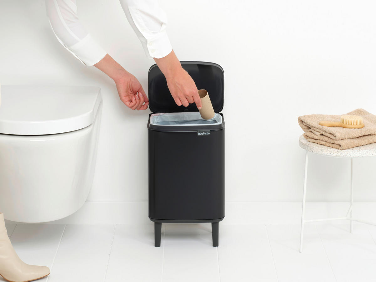 SZEMETESVÖDÖR 7 l  - fekete, Design, műanyag/fém (7Ll) - Brabantia