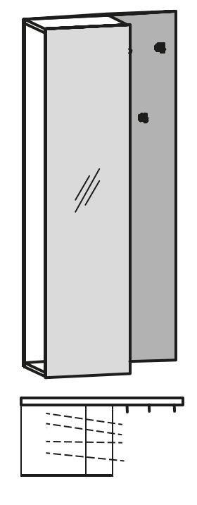 GARDEROBE 2-teilig  in 72/160/35,7 cm  - Eichefarben/Weiß, Natur, Glas/Holz (72/160/35,7cm) - Voglauer