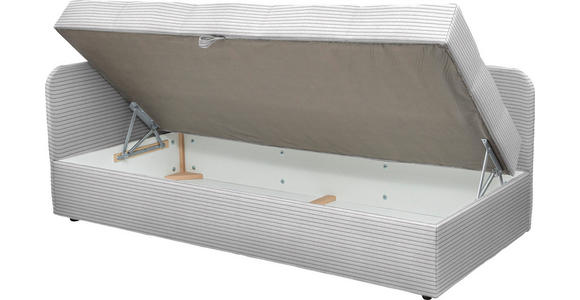 LIEGE  in Cord Hellgrau  - Hellgrau/Schwarz, Basics, Kunststoff/Textil (95/90/205cm) - Xora