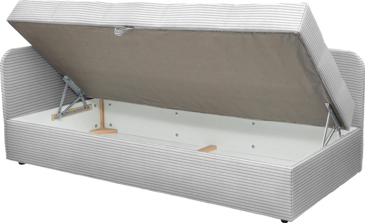 LIEGE  in Cord Hellgrau  - Hellgrau/Schwarz, Basics, Kunststoff/Textil (95/90/205cm) - Xora