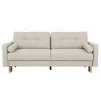 SCHLAFSOFA in Hellgrau  - Buchefarben/Hellgrau, Design, Holz/Textil (222/93/99cm) - MID.YOU