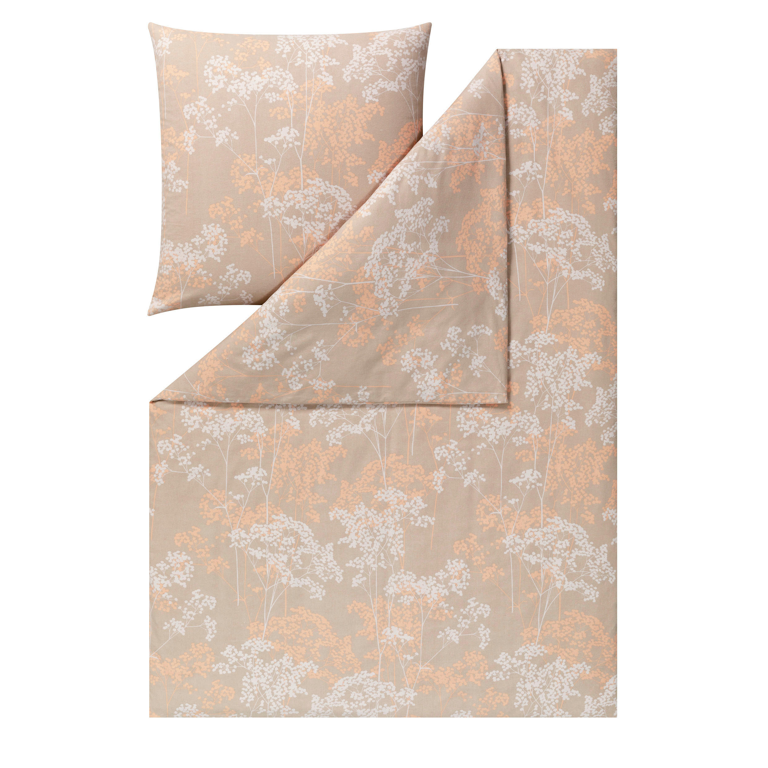 BETTWÄSCHE 2-teilig Moena Flanell 135/200 cm  - Sandfarben, Design, Textil (135/200cm) - Estella