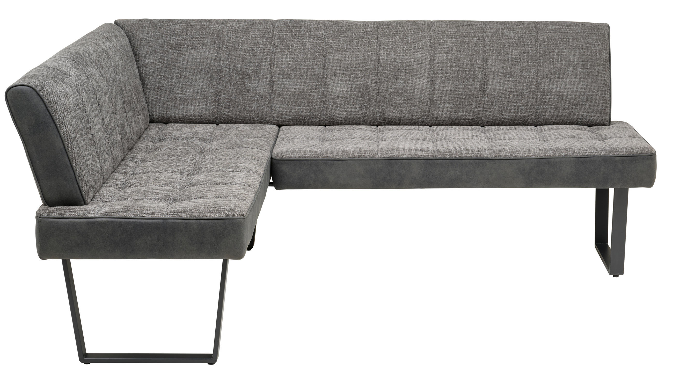 ECKBANK 160/200 cm  in Grau, Schwarz  - Schwarz/Grau, KONVENTIONELL, Textil/Metall (160/200cm) - MID.YOU