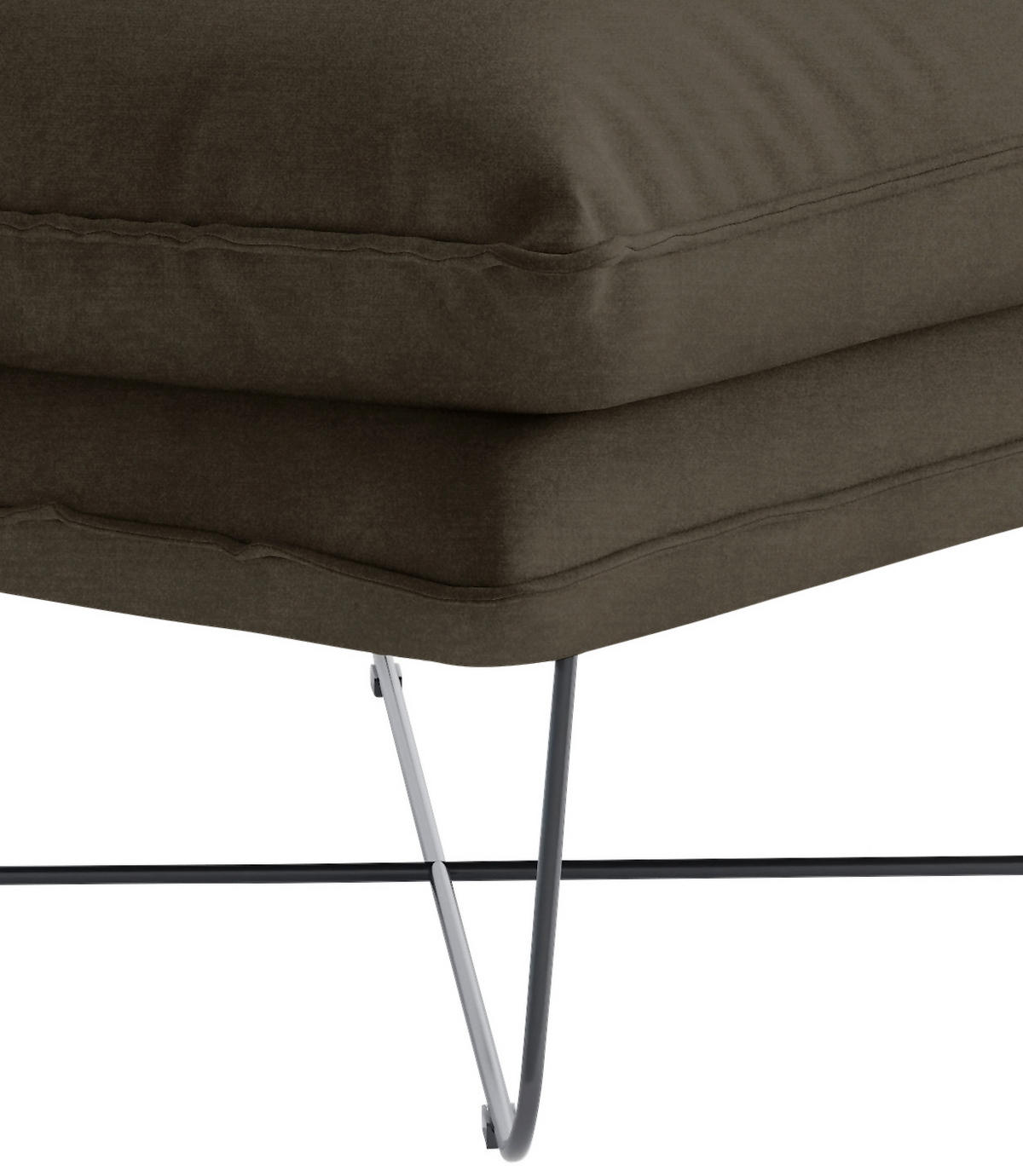 SESSEL in Velours Braun  - Schwarz/Braun, Design, Textil/Metall (72/84/90cm) - Hom`in