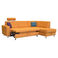 ECKSOFA in Chenille Gelb  248/198 cm  - Chromfarben/Gelb, Design, Kunststoff/Textil (248/198cm) - Xora