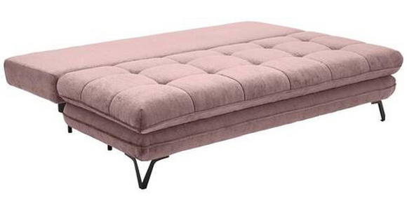 SCHLAFSOFA Samt Altrosa - Schwarz/Altrosa, Design, Textil/Metall (205/79-96/85cm) - Novel