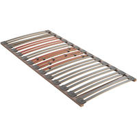 LATTENROST 90/200 cm Mittelzone verstellbar, Birke, Buche  - Weinrot/Grau, Basics, Holz (90/200cm) - Novel