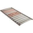 LATTENROST 90/200 cm Mittelzone verstellbar, Birke, Buche  - Weinrot/Grau, Basics, Holz (90/200cm) - Novel
