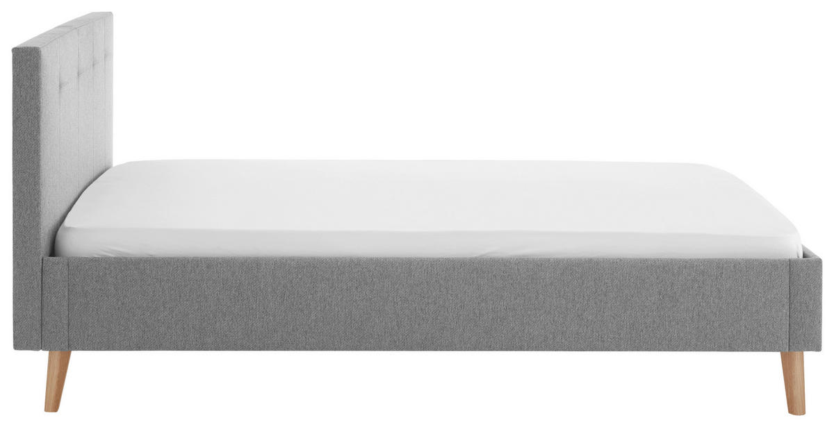 POLSTERBETT Grau 140/200 cm  - Eichefarben/Grau, Basics, Holz/Textil (140/200cm) - Boxxx