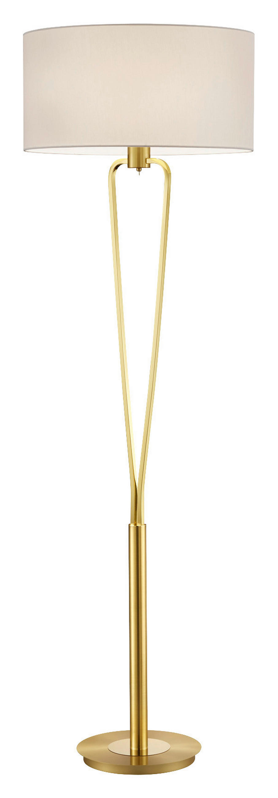 STOJACÍ LAMPA, 50/160 cm  - bílá/barvy mosazi, Lifestyle, kov/textil (50/160cm)