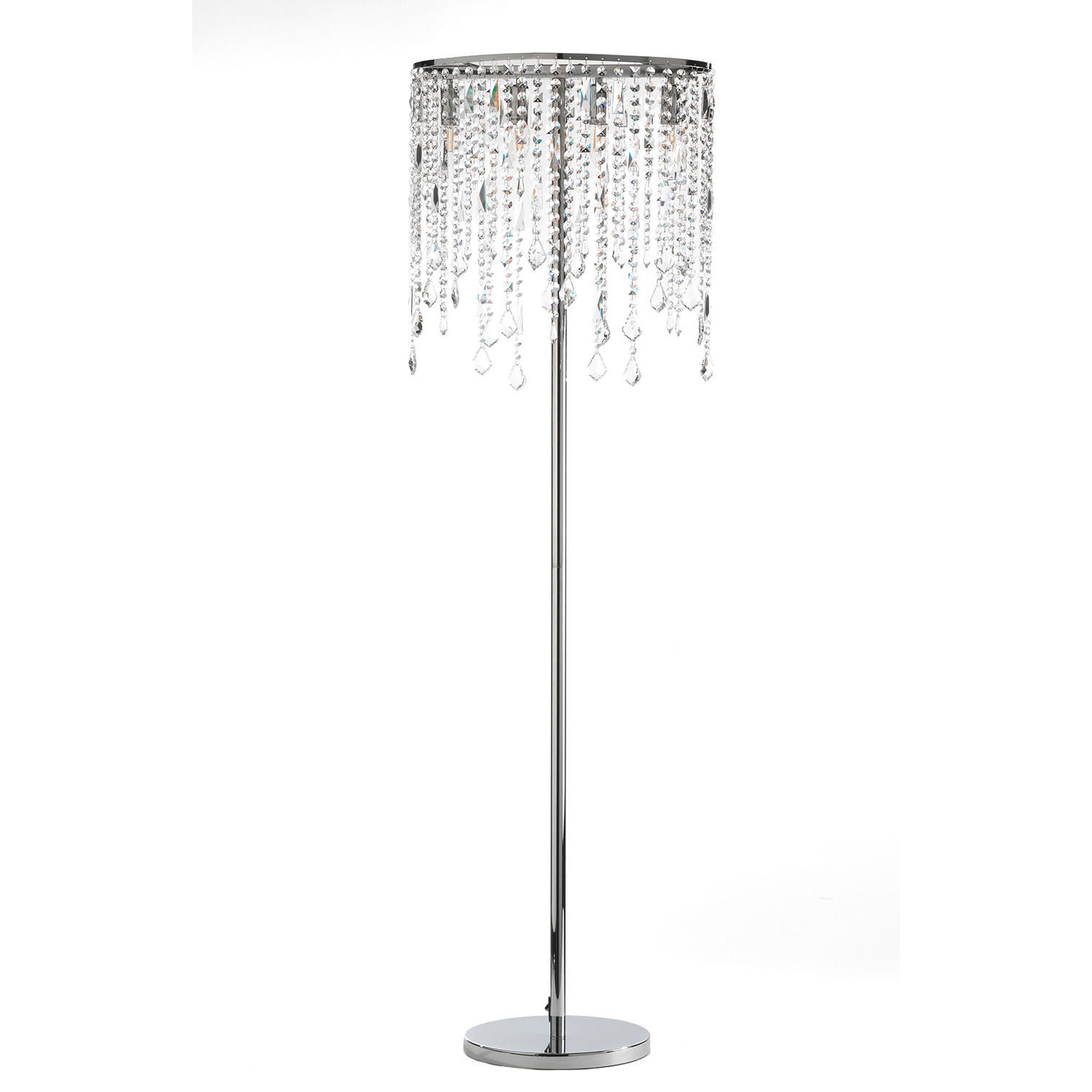 STEHLEUCHTE 50/30/158 cm    - Chromfarben/Hellgrau, Design, Glas/Kunststoff (50/30/158cm)