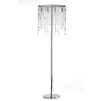 STEHLEUCHTE 50/30/158 cm    - Chromfarben/Hellgrau, Design, Glas/Kunststoff (50/30/158cm)