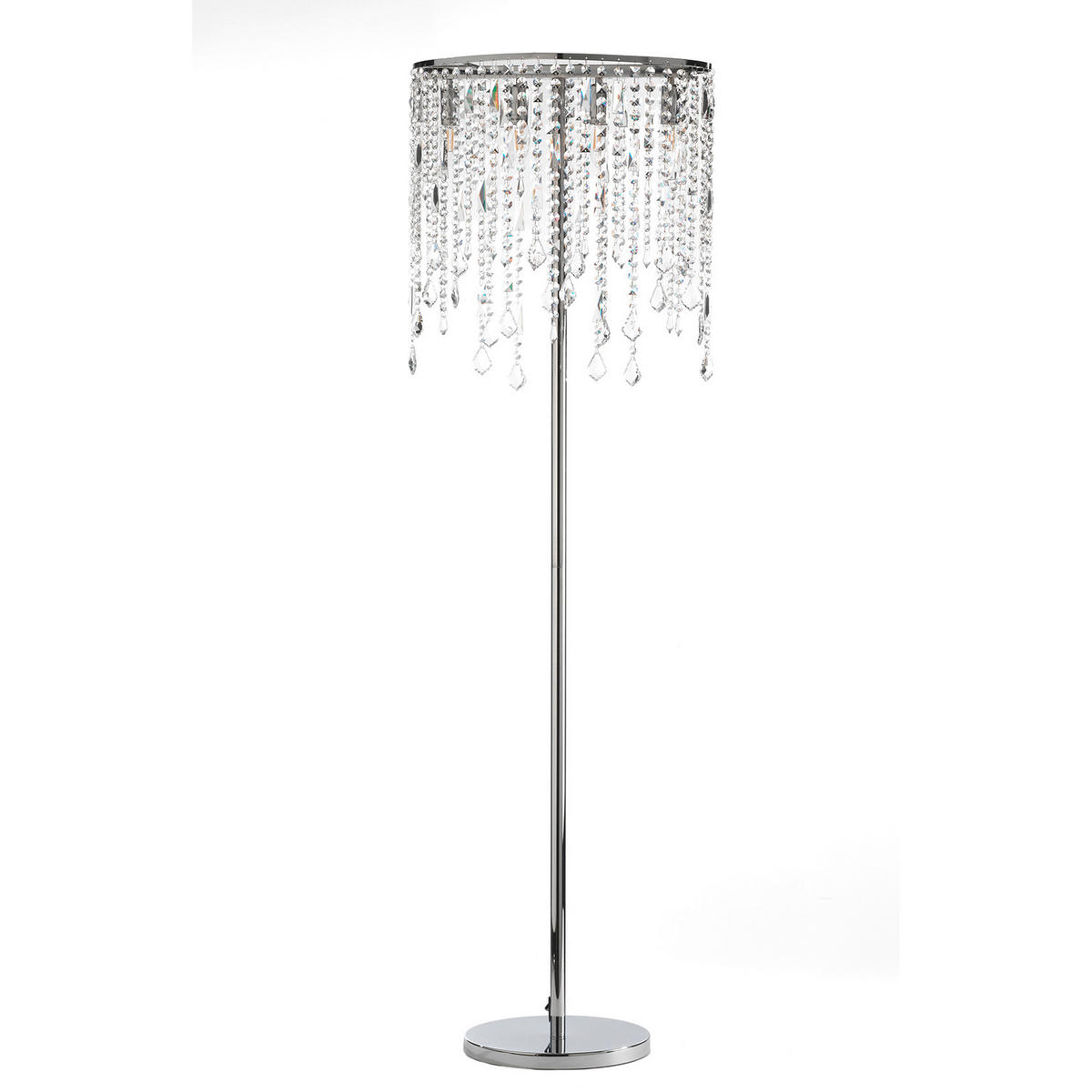 STEHLEUCHTE 50/30/158 cm    - Chromfarben/Hellgrau, Design, Glas/Kunststoff (50/30/158cm)