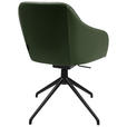 ARMLEHNSTUHL  in Aluminium Echtleder pigmentiert  - Schwarz/Grün, Design, Leder/Metall (58/81,5-84,5/60cm) - Johann Jakob
