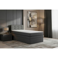 BOXSPRINGBETT 90/200 cm  in Anthrazit  - Anthrazit/Schwarz, MODERN, Holzwerkstoff/Kunststoff (90/200cm) - MID.YOU