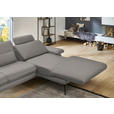 ECKSOFA in Echtleder Silberfarben  310/180 cm  - Silberfarben/Schwarz, Design, Leder/Metall (310/180cm) - Dieter Knoll