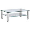 COUCHTISCH Metall, Glas 110/70/42,5 cm  - Grau, Design, Glas/Kunststoff (110/70/42,5cm)