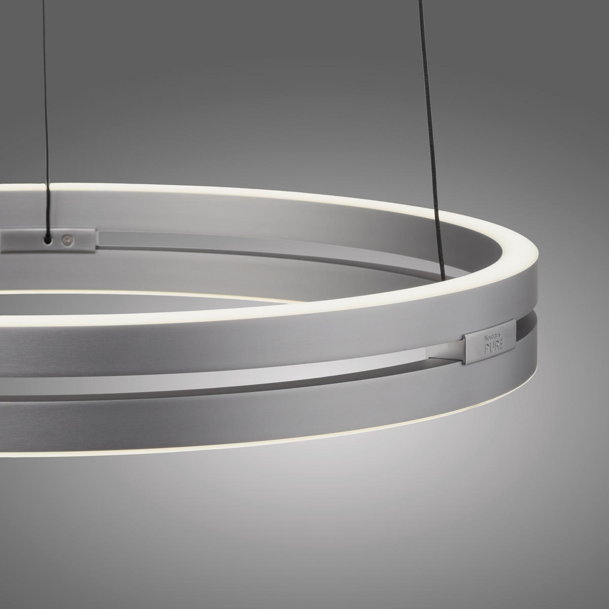LED-PENDELLEUCHTE Pure E-Loop 50/50/350 cm   - Grau, Design, Metall (50/50/350cm) - Neuhaus PURE