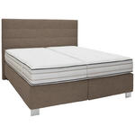 BOXSPRINGBETT 180/200 cm  in Greige  - Greige/Alufarben, KONVENTIONELL, Holzwerkstoff/Textil (180/200cm) - Dieter Knoll