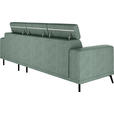 ECKSOFA Waldgrün Chenille  - Waldgrün/Schwarz, KONVENTIONELL, Textil/Metall (264/178cm) - Hom`in