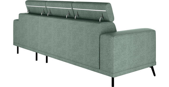 ECKSOFA Waldgrün Chenille  - Waldgrün/Schwarz, KONVENTIONELL, Textil/Metall (264/178cm) - Hom`in
