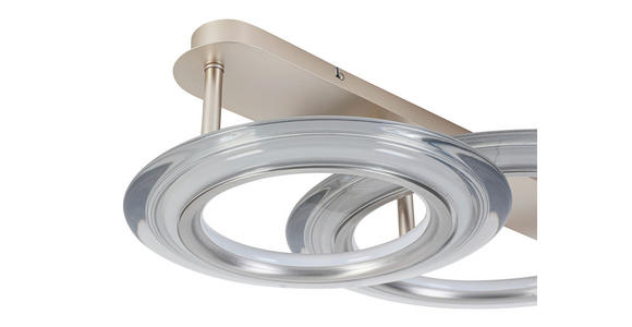 LED-DECKENLEUCHTE 66/45/16 cm - Chromfarben/Champagner, Design, Kunststoff/Metall (66/45/16cm) - Dieter Knoll