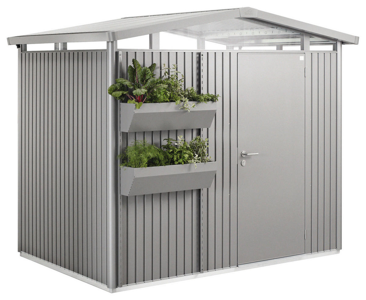 BLUMENKASTEN-SET  - Silberfarben, Design, Kunststoff/Metall (82/188/25cm) - Biohort