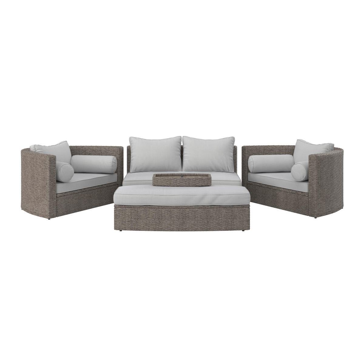 LOUNGEGARNITUR    - Grau, Konventionell, Kunststoff/Textil - Ambia Garden