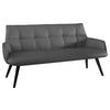 SITZBANK 160/89,5/64 cm Echtleder Anthrazit Buche massiv  - Anthrazit/Schwarz, Design, Leder/Holz (160/89,5/64cm) - Novel