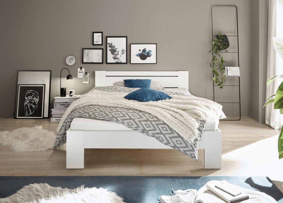 BETT 140/200 cm  in Weiß  - Weiß, KONVENTIONELL (140/200cm) - Boxxx