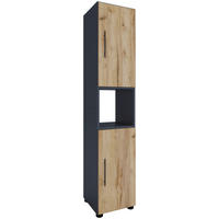 HOCHSCHRANK 31/160/30 cm  - Honigeiche/Anthrazit, Modern, Holzwerkstoff/Kunststoff (31/160/30cm) - MID.YOU