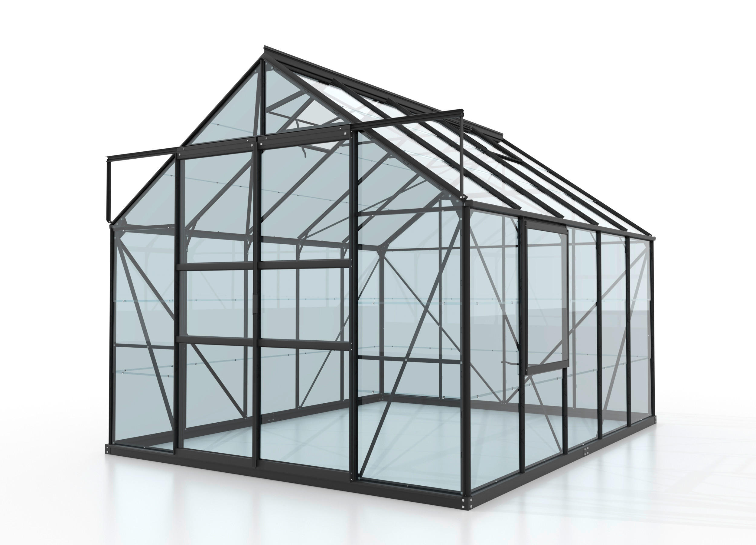 GEWÄCHSHAUSBAUSATZ - Schwarz, Basics, Glas/Metall (257/231,8/321cm)