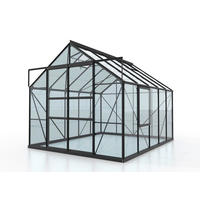 GEWÄCHSHAUSBAUSATZ - Schwarz, Basics, Glas/Metall (257/231,8/321cm)