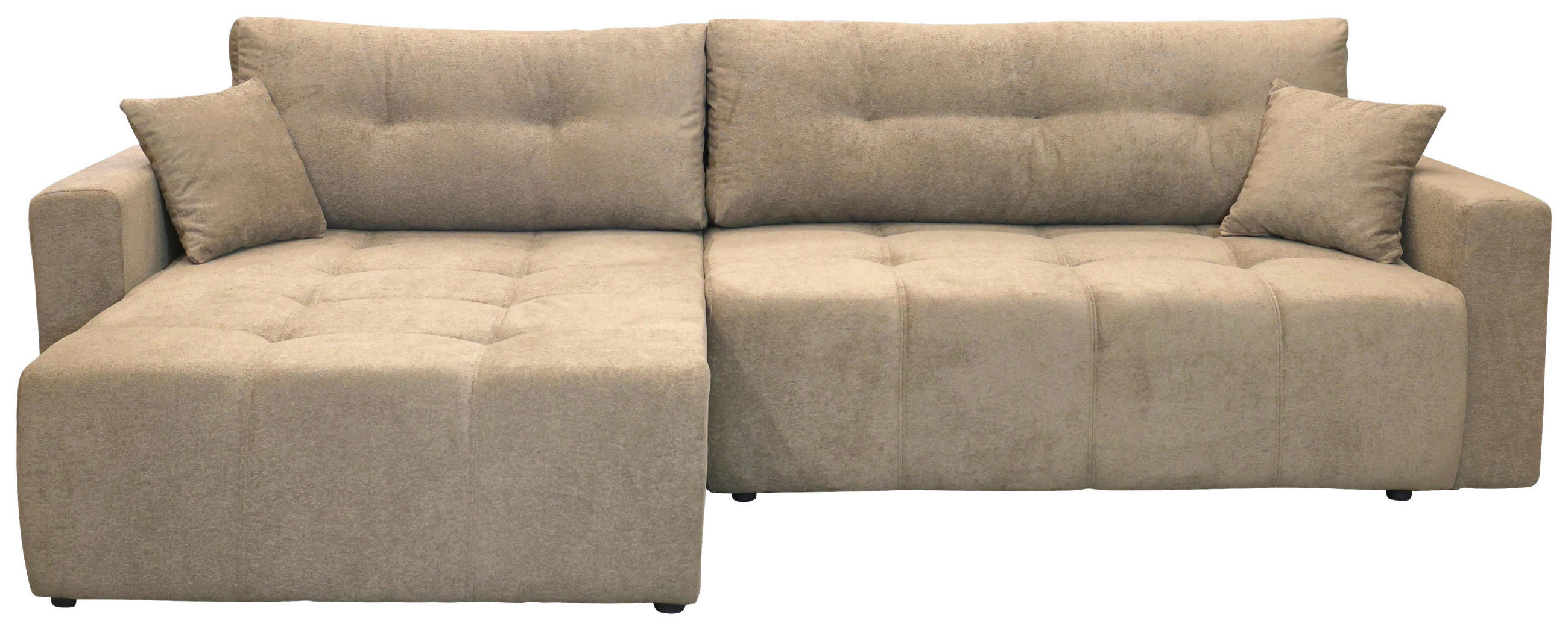 ECKSOFA LAGUNA in Frottee Braun  143/260 cm  - Schwarz/Braun, Design, Kunststoff/Textil (143/260cm) - MID.YOU