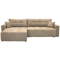 ECKSOFA LAGUNA in Frottee Braun  143/260 cm  - Schwarz/Braun, Design, Kunststoff/Textil (143/260cm) - MID.YOU
