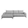 ECKSOFA MAURO Grau Flachgewebe  - Schwarz/Grau, Trend, Textil/Metall (175/290cm) - MID.YOU