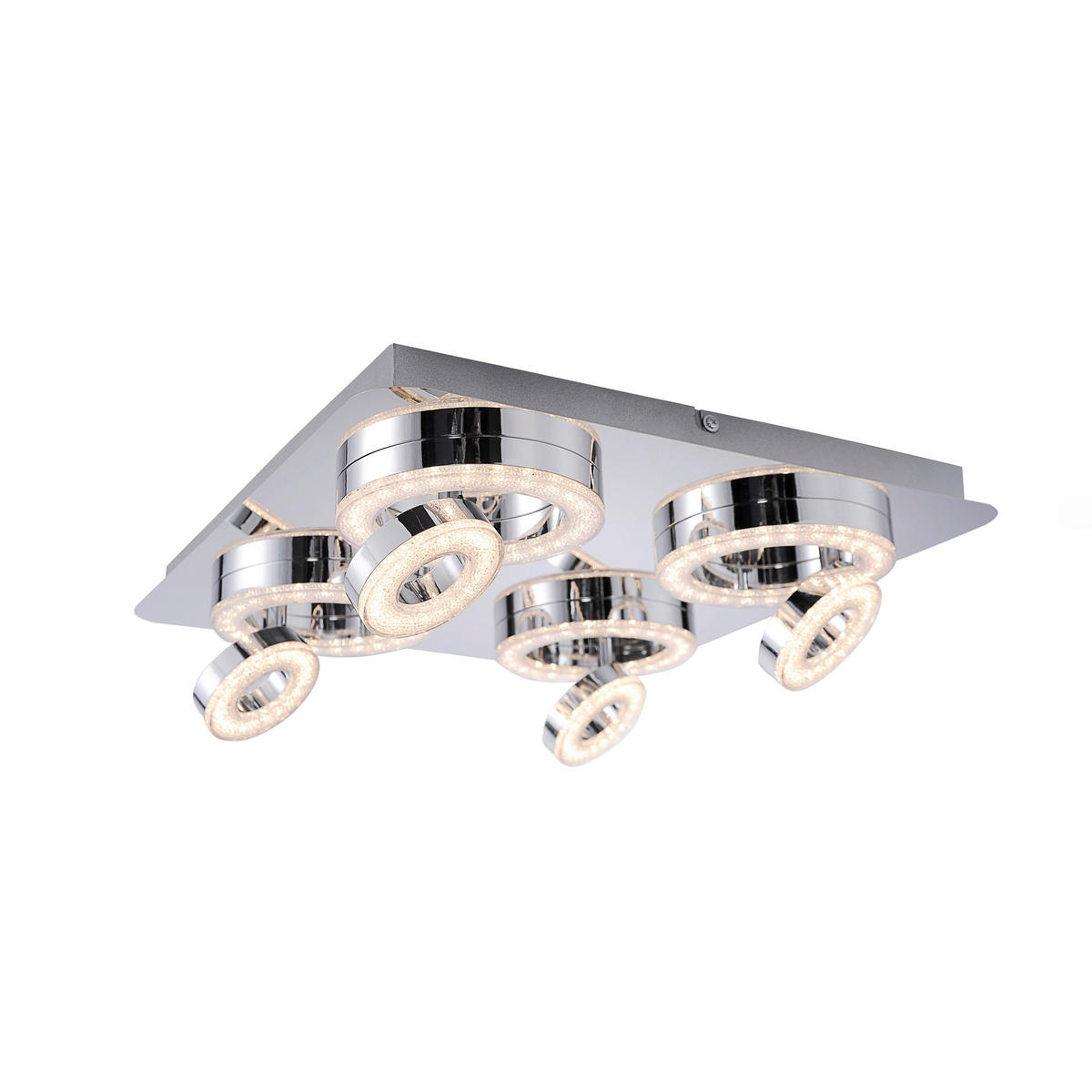 LED SVJETILJKA STROPNA  - boje kroma, Design, metal/plastika (40/40/13cm)