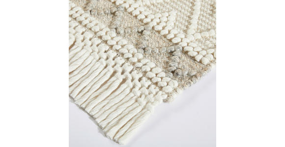 HANDWEBTEPPICH 70/130 cm Sylt Silberfarben, Beige  - Beige/Silberfarben, Natur, Textil (70/130cm) - Linea Natura